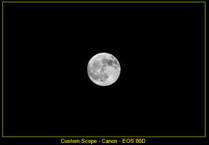 Simulation of what the Moon looks like taken with a Canon 80d and my new Canon 100-400 zoom lens